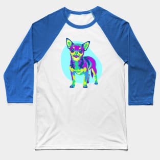 Brightly Colored Chihuahua Baseball T-Shirt